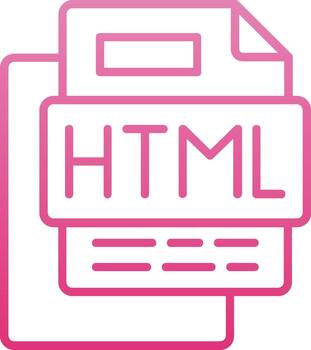 Html File Line Gradient Icon vector