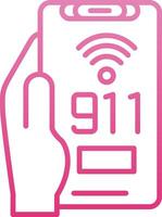 Emergency Call Line Gradient Icon vector