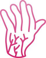 Hand Nerves Line Gradient Icon vector