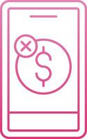 No Sales Line Gradient Icon vector