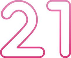 Twenty one Line Gradient Icon vector
