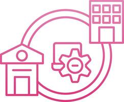 Hybrid Work Line Gradient Icon vector