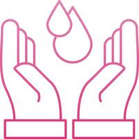 Save Water Line Gradient Icon vector