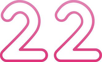 Twenty two Line Gradient Icon vector