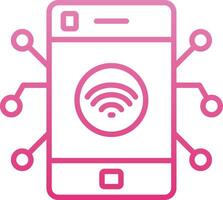 Iot Line Gradient Icon vector
