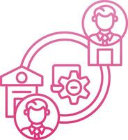 Hybrid Work Line Gradient Icon vector