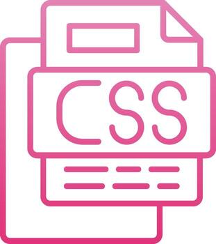 icono de degradado de línea de archivo css vector