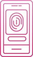 Fingerprint Scanner Line Gradient Icon vector