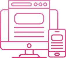 Responsive Design Line Gradient Icon vector