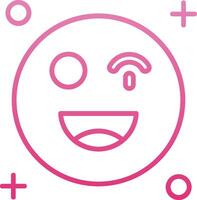 Wink Line Gradient Icon vector