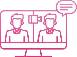 OnLine Gradient Conference Line Gradient Icon vector
