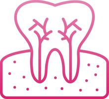 Tooth Line Gradient Icon vector