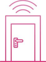 Smart Door Line Gradient Icon vector