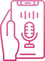 Recording Line Gradient Icon vector