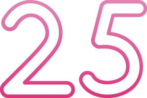 Twenty five Line Gradient Icon vector