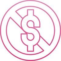 No Sales Line Gradient Icon vector