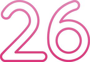 Twenty six Line Gradient Icon vector