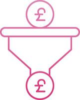 Sales PipeLine Gradient Line Gradient Icon vector