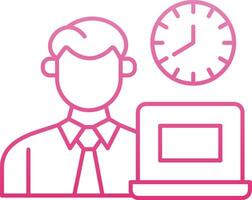 Office Working Hours Line Gradient Icon vector