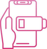 Low Battery Line Gradient Icon vector