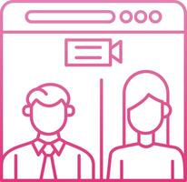 Web Conference Line Gradient Icon vector