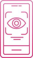 Retina Scanner Line Gradient Icon vector