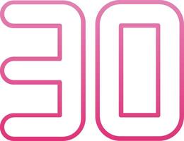 Thirty Line Gradient Icon vector