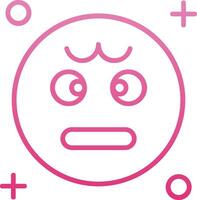 Angry Line Gradient Icon vector