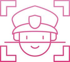 Face Recognition Line Gradient Icon vector