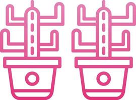 Cactus Line Gradient Icon vector
