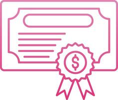 Certificate Line Gradient Icon vector