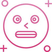 Shocked Line Gradient Icon vector