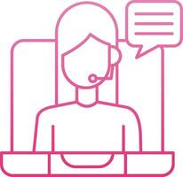 Remote Worker Line Gradient Icon vector