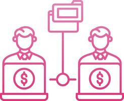 Remote Access Of Files Line Gradient Icon vector