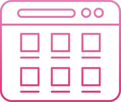 Web Page Line Gradient Icon vector