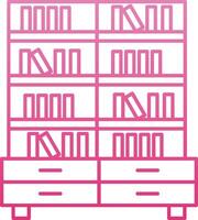 Book Shelf Line Gradient Icon vector