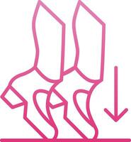 Toe Stand Line Gradient Icon vector