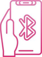 Bluetooth Line Gradient Icon vector