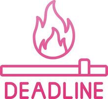 DeadLine Gradient Line Gradient Icon vector