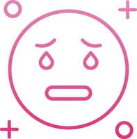 Cry Line Gradient Icon vector