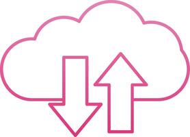 Cloud Upload And Download Line Gradient Icon vector