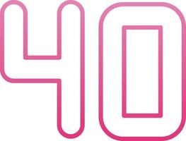 Forty Line Gradient Icon vector