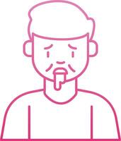 Drooling Line Gradient Icon vector
