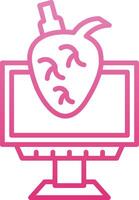 Echocardiography Line Gradient Icon vector