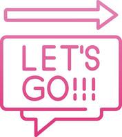 Lets Go Line Gradient Icon vector