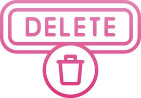 Delete Line Gradient Icon vector