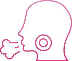 Cough Line Gradient Icon vector