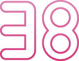 Thirty eight Line Gradient Icon vector