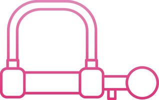 Wire Lock Line Gradient Icon vector