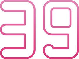Thirty nine Line Gradient Icon vector